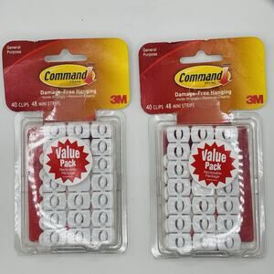 80 (2-40ct packs) 3M Command Damage-Free Hanging Decorating Clips NEW. Sealed.